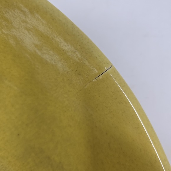 Vintage Pfaltzgraft Pottery Pear Chip Dip Bowl  Divided Speckled Yellow MCM - Picture 8 of 11